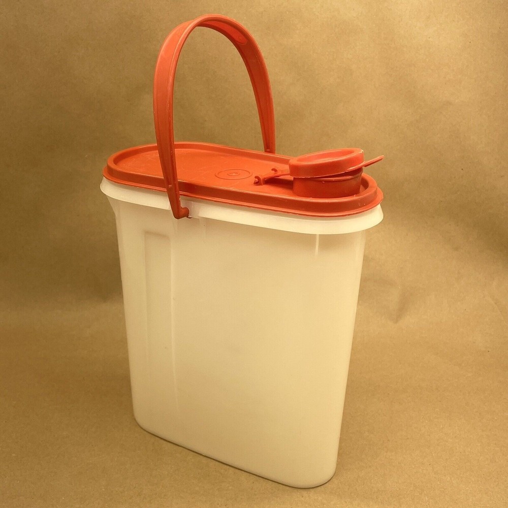 Vintage Tupperware Beverage Buddy Pitcher 2 Quart Slim #587 Red Lid & Handle